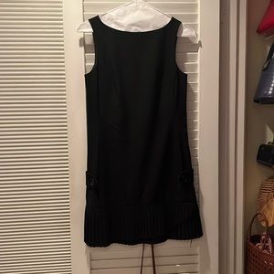 Great condition black mini work dress with pleated detail
